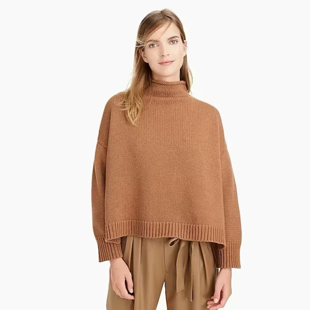 Demy Lee x J. Crew cropped roll neck sweater